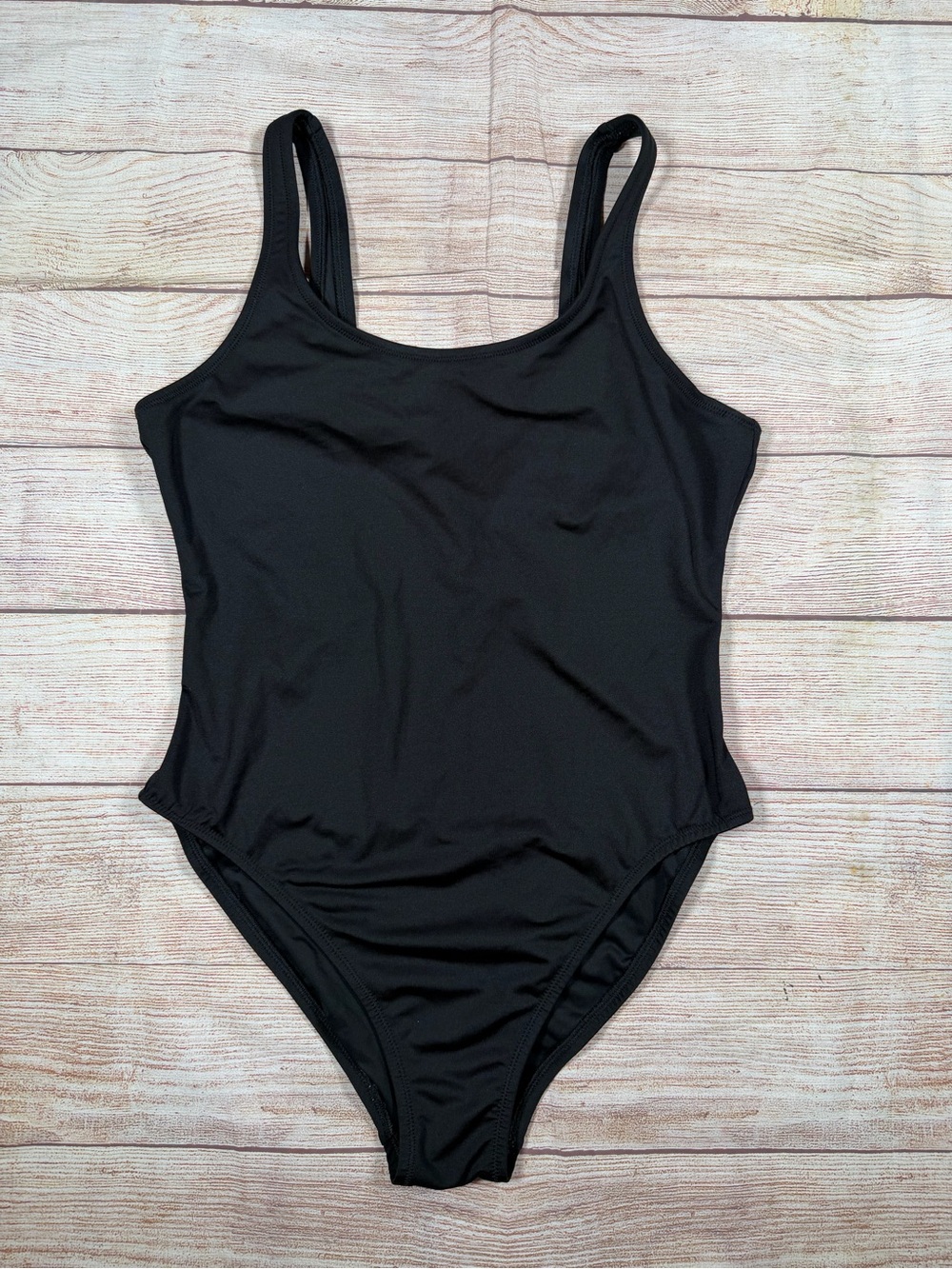 PINK Victoria's Secret Black Low Back One-Piece Swimsuit